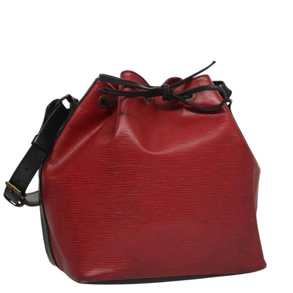 LOUIS VUITTON Epi Petit Noe Shoulder Bag Bicolor Black Red - Picture 1 of 15